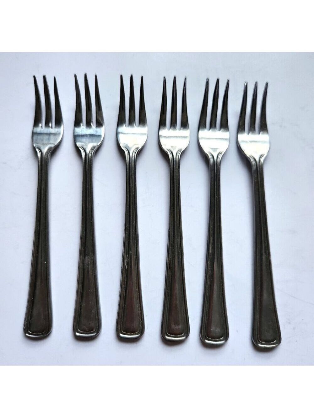 Set of 6 Vintage Japanese Dessert Forks - 5.5" Stainless Steel - Flatware Set